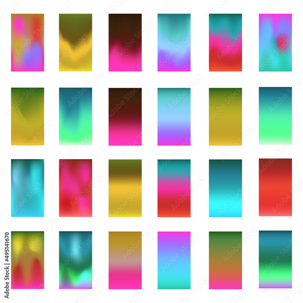 Set of gradient background for smartphone. Vector