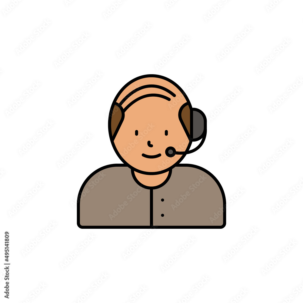 call center, avatar line icon. Elements of call centre illustration icon. Premium quality graphic design icon. Can be used for web, logo, mobile app, UI, UX