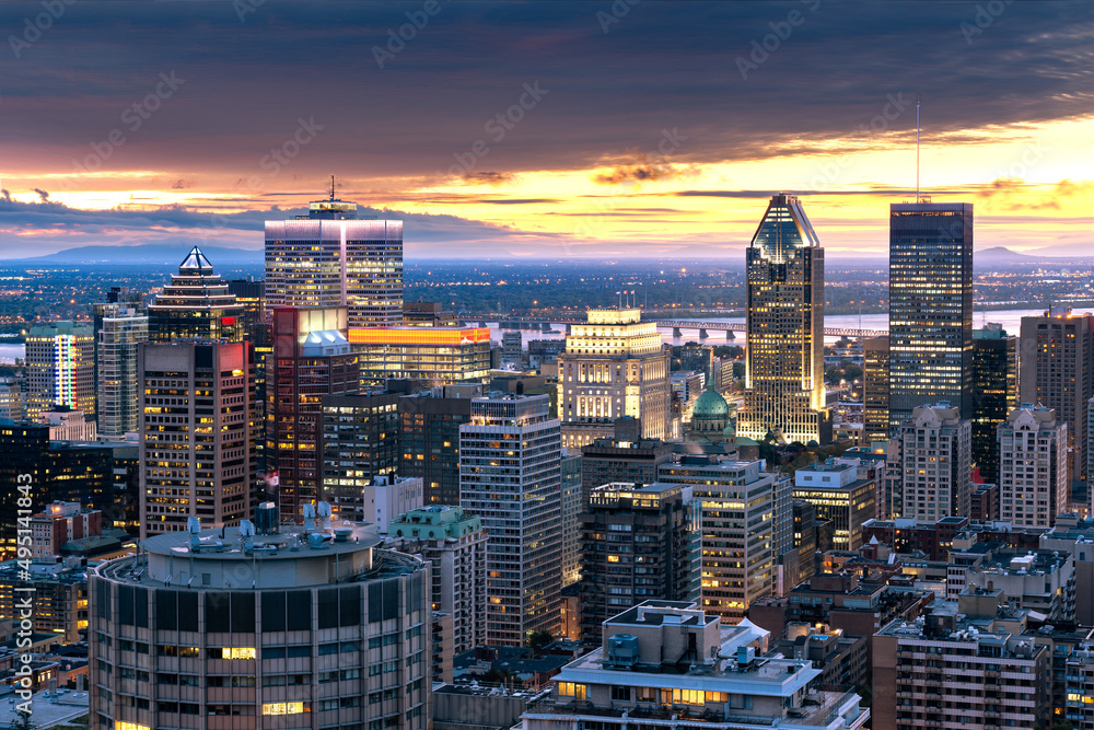 Montreal skyline by night