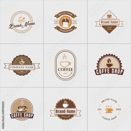 Coffee shop logo design collection