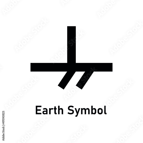 Protective earth ground symbol. Electrical grounding icon. Element in electricity. Vector 
