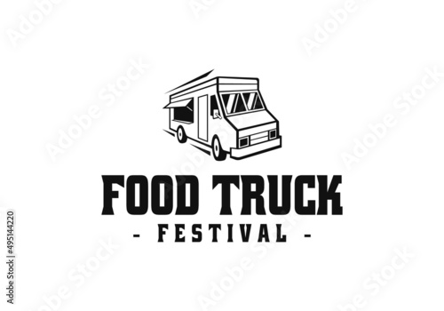 food truck logo design. logo template