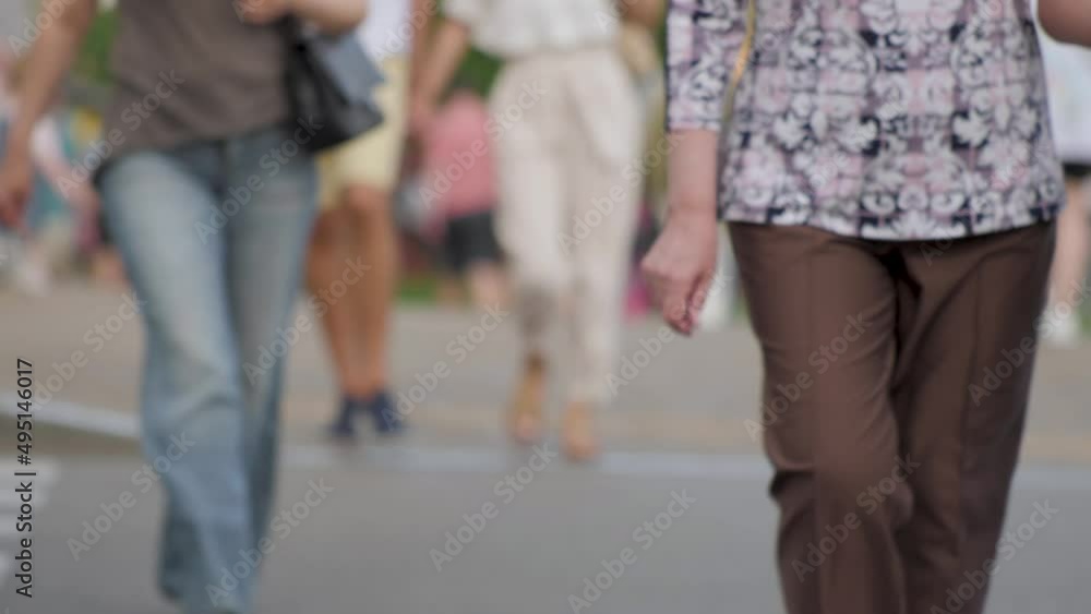 Unrecognizable people walking street life city day. Ordinary people blurred street abstract crowd walking blur city. Pedestrian street slow motion city crowded people blurred persons walking sidewalk Unrecognizable people walking street life city day. Ordinary people blurred street abstract crowd walking blur city. Pedestrian street slow motion city crowded people blurred persons walking sidewalk