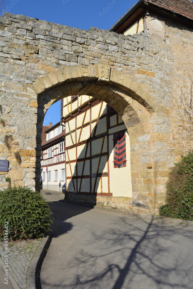 The half-timbered house is a sight of the city of Marbach am Neckar
