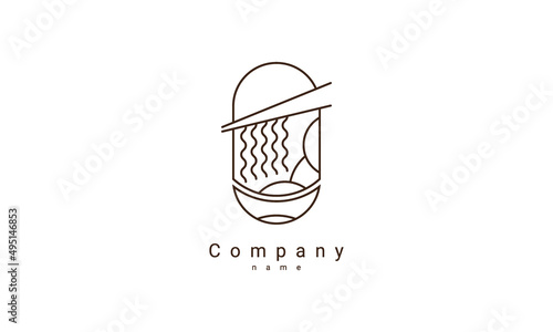 Noodle logo template, restaurant, shop, business