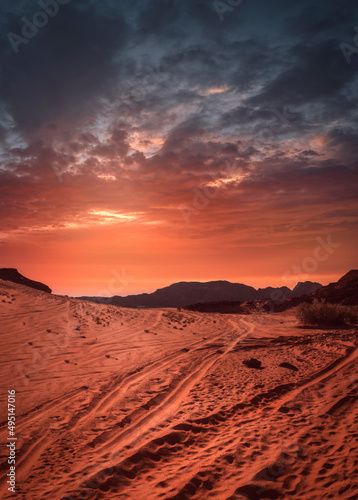 Summer sunset in the desert