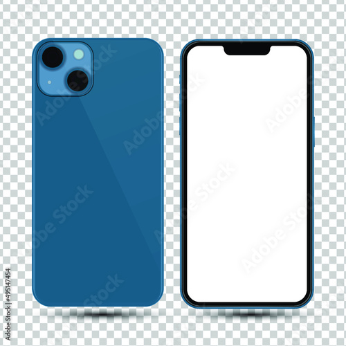 Realistic smartphone mockup. Cellphone frame with blank display. Vector mobile device concept