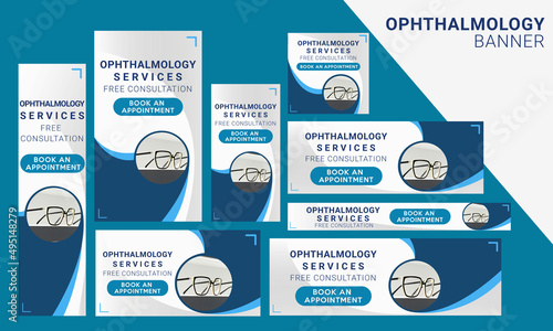 Oculist, ophthalmologist & optometric eye healthcare services Website banners, google adsense Post  photo