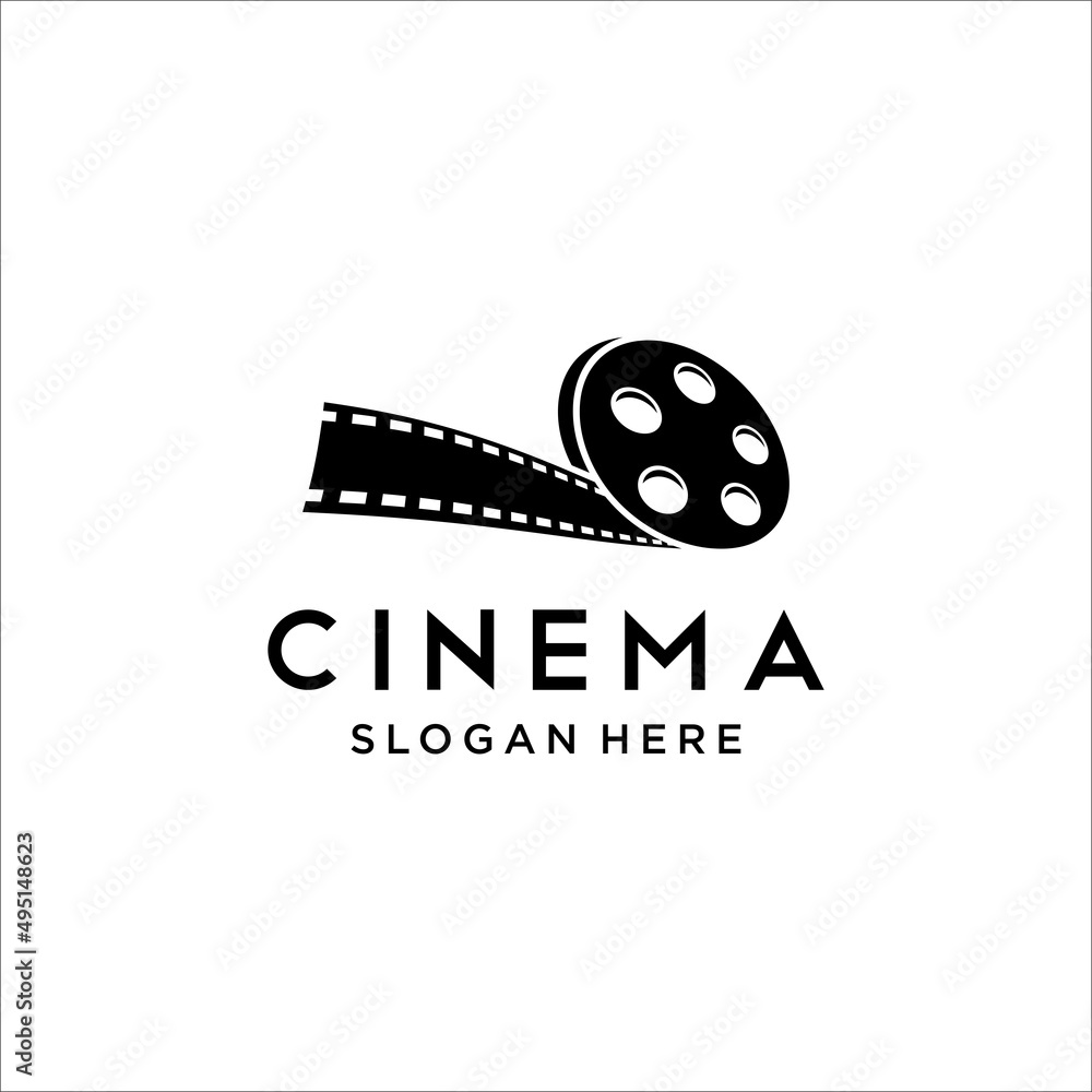 isolated abstract cinema logo vector template on white background