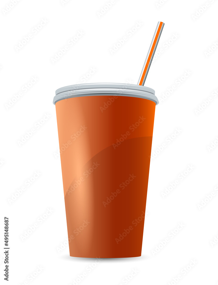 Soft drink soda disposable cup isolated on white background . Vector illustration design Soft drink soda disposable cup isolated on white background . Vector illustration design
