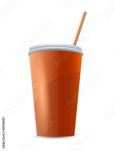 Soft drink soda disposable cup isolated on white background . Vector illustration design