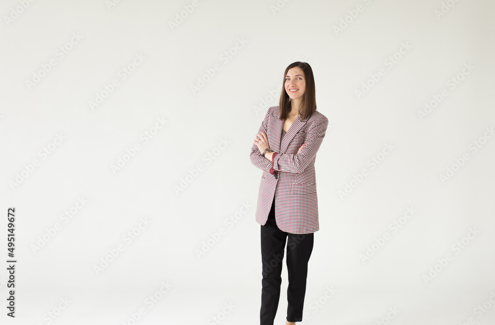 Portrait of a smiling business woman isolated on a white background Portrait of a smiling business woman isolated on a white background