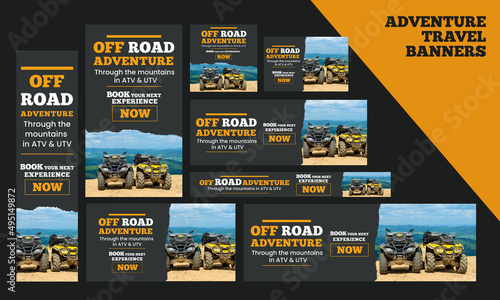 Adventure Experience Trips in Quad, ATV & UTV Web Banners, Google Ads , Post & Stories template