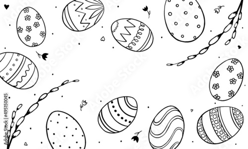 seamless pattern with easter eggs photo