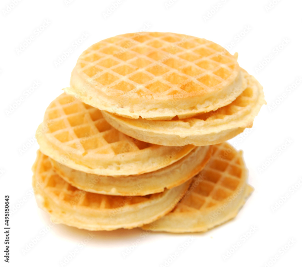 baked waffles on white background baked waffles on white background