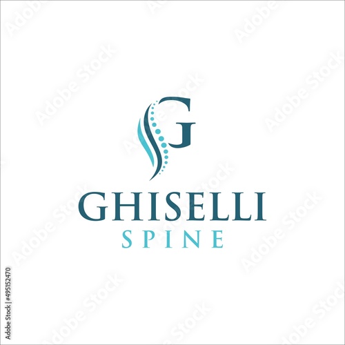 initials G and spine logo vector.