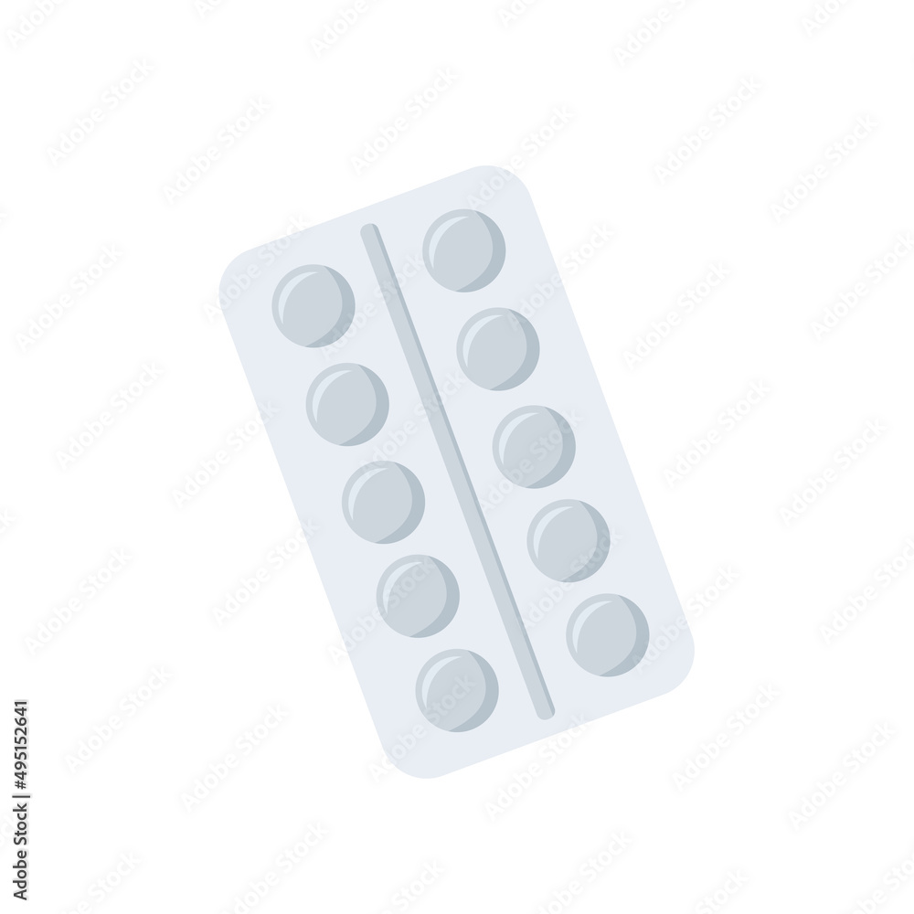 Medicine packaging. Painkillers, vitamins. Vector cartoon illustration. tequila