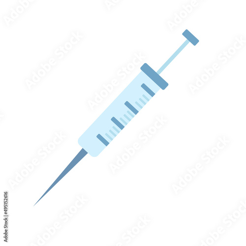Syringe. The medicine. Vector cartoon illustration.