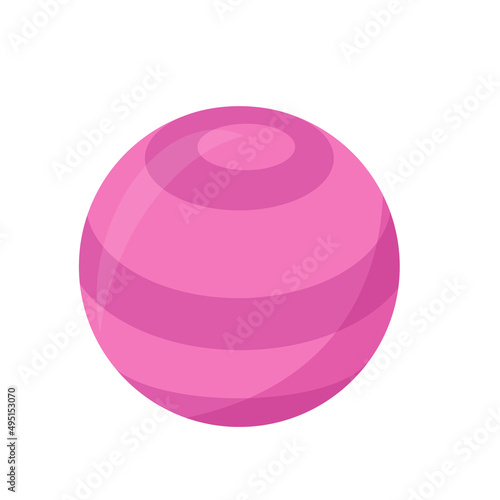 Fitball for yoga. Vector cartoon illustration.