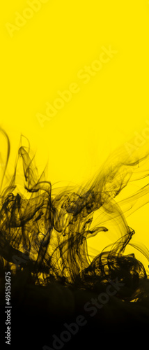 Smoky effect ink in water black and white photo