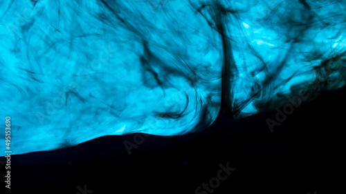 Smoky effect ink in water black and white photo