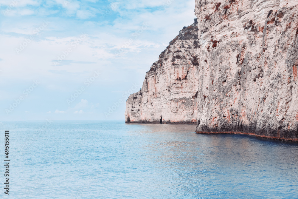 Cliffs by the Ionian sea, Greece