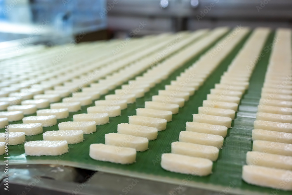 Obraz premium Production of chocolate bars. Confectionery factory.