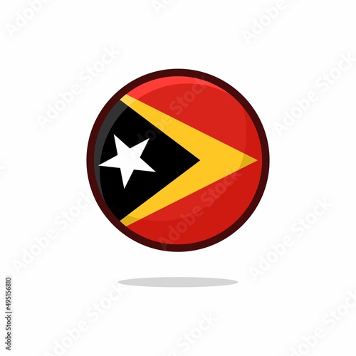 Free Download Timor Leste Flag Icon. Timor Leste Flag flat style isolated on a white background - stock vector. - GFXLoad