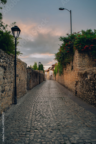 Photo of a sidewalk in Santillana del Mar in Spain photo