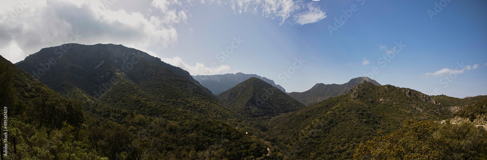 panoramic view of the mountains in spring panoramic view of the mountains in spring