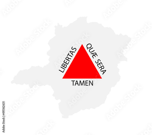 Minas Gerais map flag vector silhouette illustration isolated on white background. Brazil state Minas Gerais map symbol. South America territory.