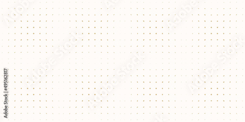 Halftone dots vector seamless pattern. Abstract golden minimalist dotted geometric texture with small circles. Gold and white minimal background. Modern luxury repeat design for decor, wallpaper, wrap