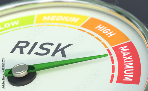 Risk score gauge concept - maximum risk
