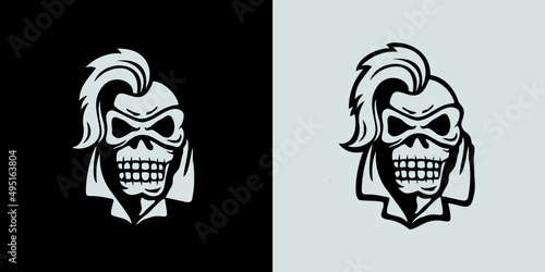 Punk skull silhouette logo