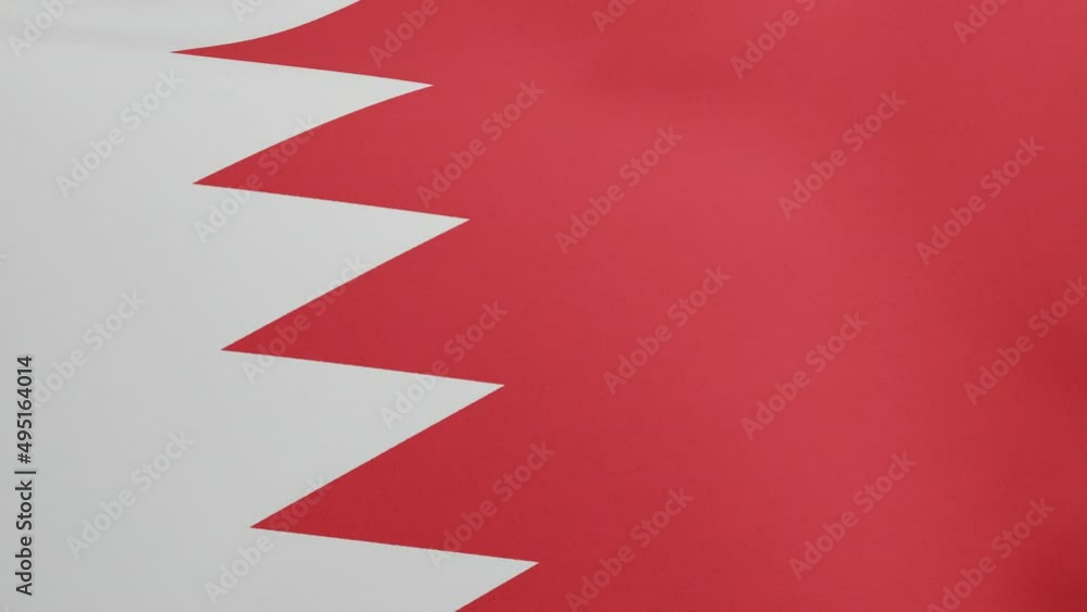 National flag of Bahrain waving original size and colors 3D Render