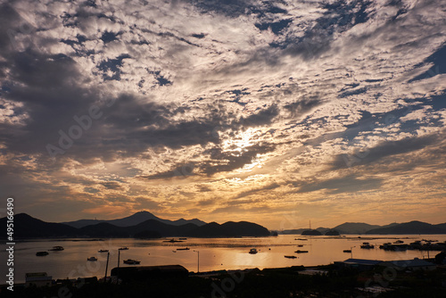 Sunset and intense clouds in South Korea. photo