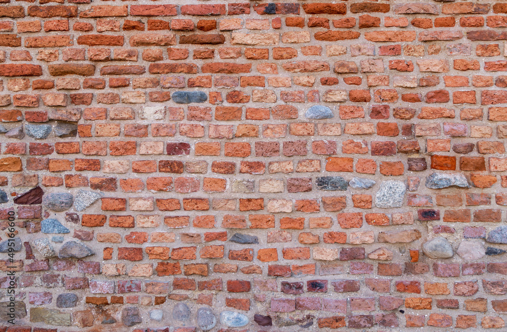 Obraz premium Red brick weathered wall background 