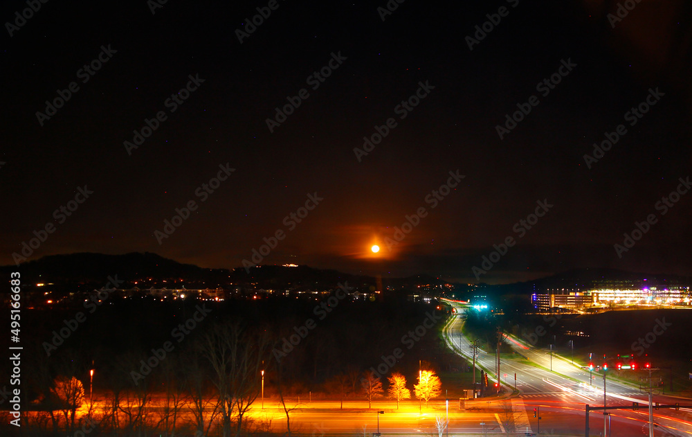 View of eastern Franklin, Tennessee at night