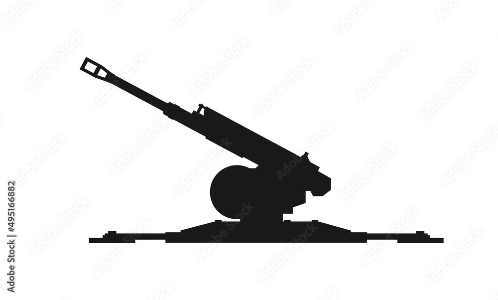 howitzer icon. army artillery system. vector image for military