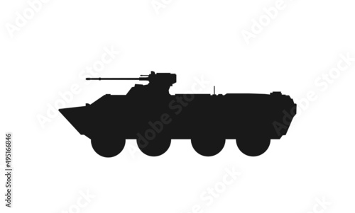 armoured personnel carrier btr. weapon, military and army symbol. isolated vector image