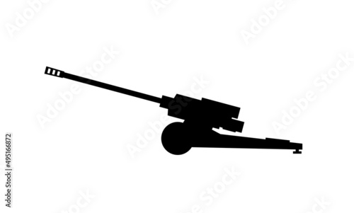 Artillery cannon icon. army artillery system. vector image for military concepts, infographics and web design photo