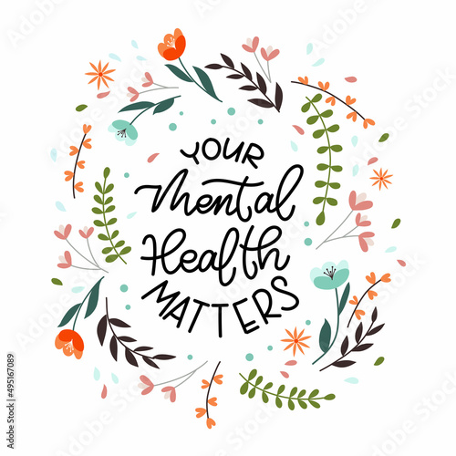 Handwritten phrase Your mental health matters 