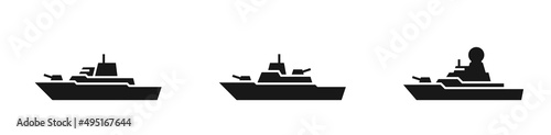 Fototapete warship icon set