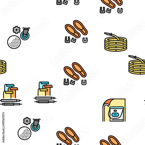 Polymer Material Industry Goods Vector Seamless Pattern Thin Line Illustration