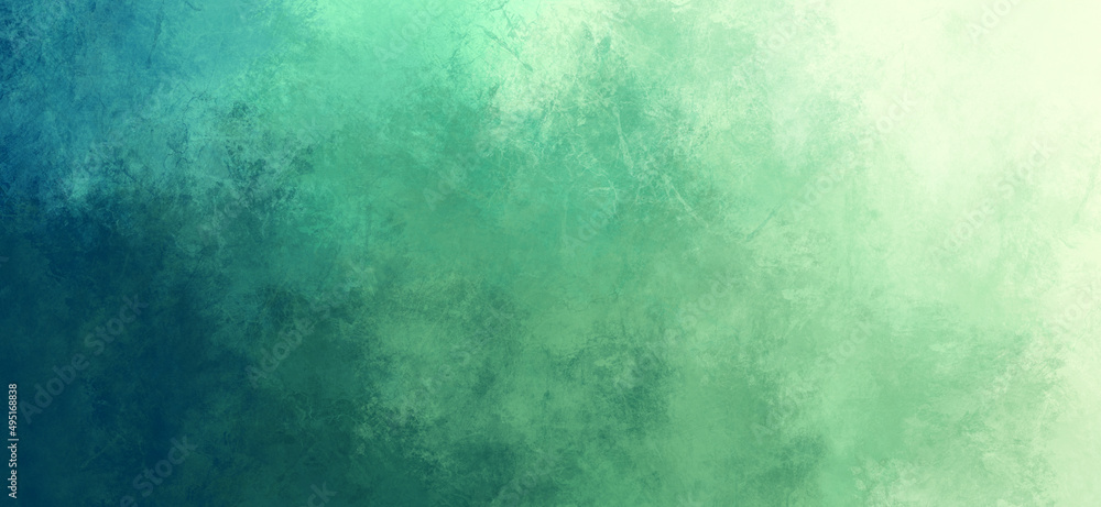 Blue green painted paper texture background design 
