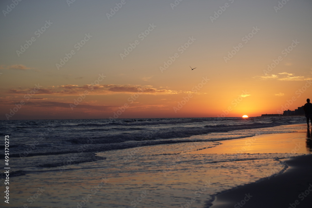 sunset on the beach