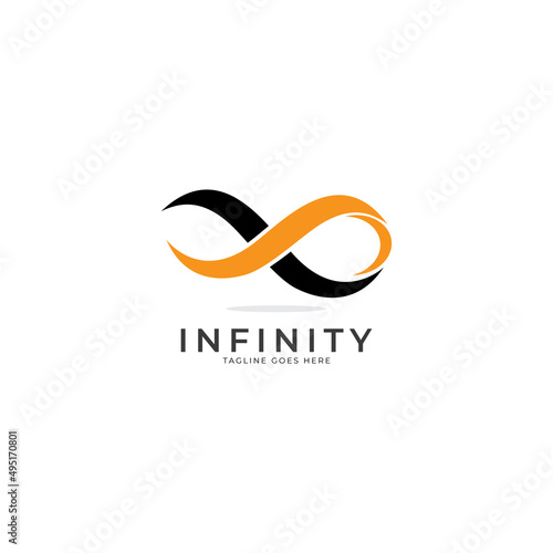 Infinite limitless symbol icon or logo design template. Corporate branding identity rainbow gradient