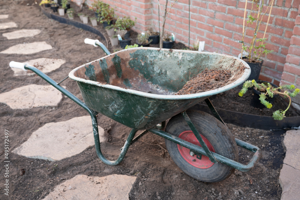 Garden reconstruction works in progress, new plants ready for planting in spring Garden reconstruction works in progress, new plants ready for planting in spring