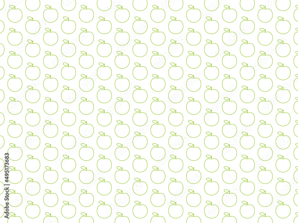 青りんごのシンプルなパターン、線画