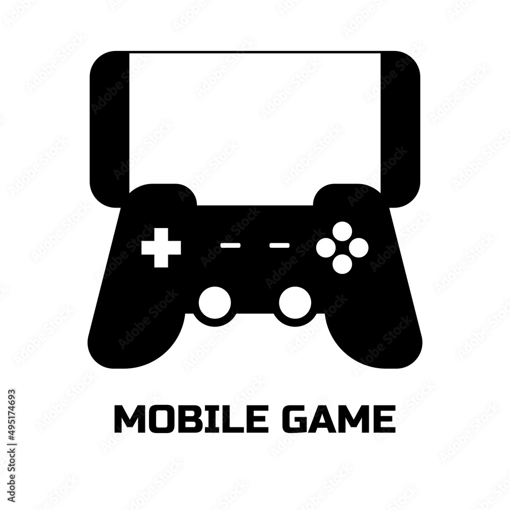 mobile game icon in black and white color. gaming vector illustration mobile game icon in black and white color. gaming vector illustration